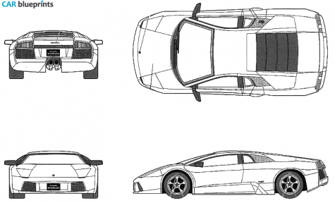 2003 Lamborghini Murcielago 40th Anniversary Deluxe Coupe blueprint